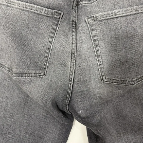 7 For All Mankind High Waist Slim Kick Fray Hem Jeans Luxe Vintage Cher Grey 26 - Picture 14 of 14